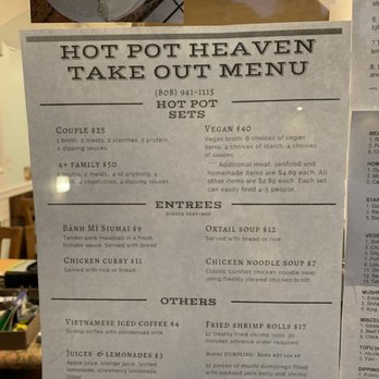 Hot Pot Heaven - Take out menu - Vietnamese Near Me - Honolulu, Hawaii Hot Pot Heaven - Take out menu - Vietnamese Near Me - Honolulu, Hawaii