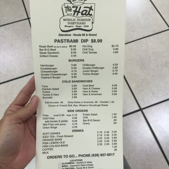 The Hat - The menu. Not complicated at all. Love this place. - Fast Food Near Me - Glendora, California The Hat - The menu. Not complicated at all. Love this place. - Fast Food Near Me - Glendora, California