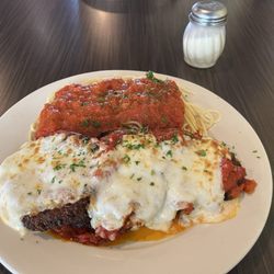 Franco's Trattoria - Eggplant parm with spaghetti
