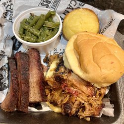 Old Carolina Barbecue Company - Brisket & pulled pork & green beans