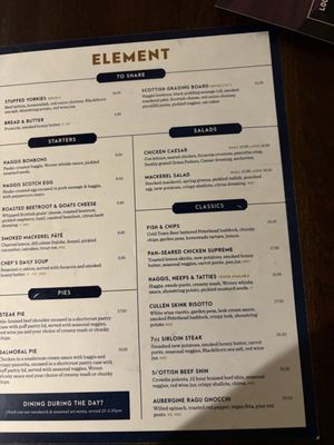 Menu photo 2 Element Edinburgh, EDH Menu photo 2 Element Edinburgh, EDH