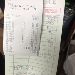 My receipt