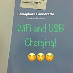 Semaphore Laundrette - Free WiFi and USB charging ports!