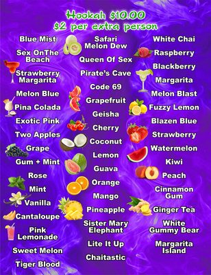 Menu photo 6 Safari Hookah Nashville, TN Menu photo 6 Safari Hookah Nashville, TN