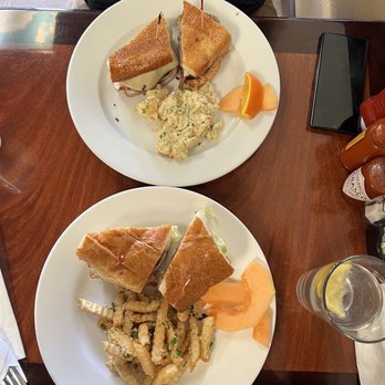 Garlic City Cafe - Garlic Chicken Sandwich with garlic fries & Garlic Chicken and Eggplant Panini with potato salad - American Near Me - Gilroy, California Garlic City Cafe - Garlic Chicken Sandwich with garlic fries & Garlic Chicken and Eggplant Panini with potato salad - American Near Me - Gilroy, California