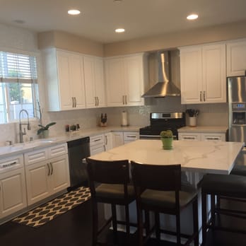 The Shine Stone - A different angle look. Love the Calacatta Quartz look - Kitchen & Bath Near Me - Whittier, California