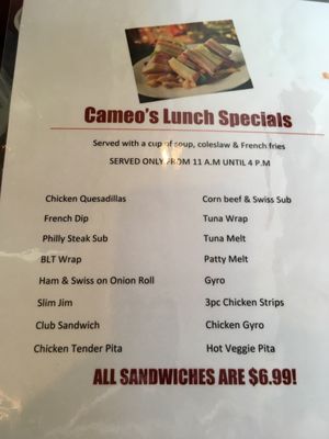 Menu photo 4 Cameo Restaurant Lincoln Park, MI