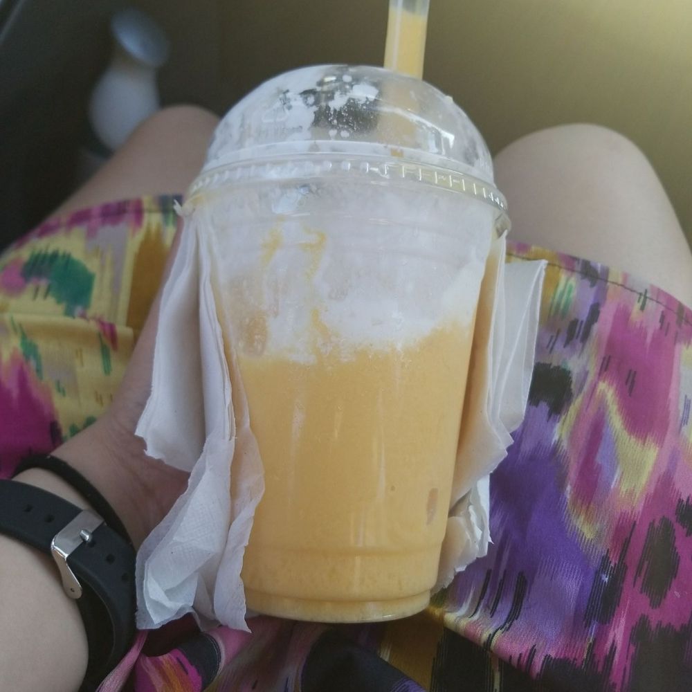 TiRi Bionicos - The color is vibrant because of all them mangos! Couldn't resist drinking, it's so good. The ladies here are nice too! - Juice Bars & Smoothies Near Me - Rosemead, California