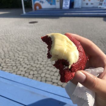 Charlie's Delights - Red Velvet Donut with Cream Cheese - Donuts Near Me - Alys Beach, Florida