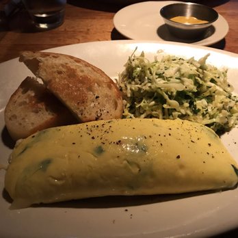 R+D Kitchen - Omelette for dinner. Coleslaw swapped for salad. That coleslaw was good! - New American Near Me - Santa Monica, California R+D Kitchen - Omelette for dinner. Coleslaw swapped for salad. That coleslaw was good! - New American Near Me - Santa Monica, California