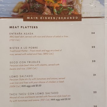 Aldo's Restaurant Peruvian Food - menu - Peruvian Near Me - Toronto, Ontario