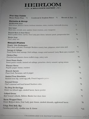 Menu photo 8 Heirloom - A Milltown Eatery Spartanburg, SC