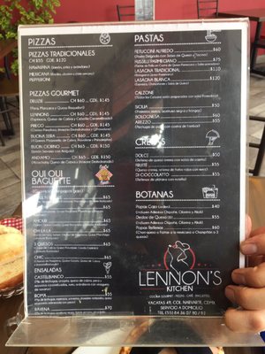 Menu photo 1 Lennon's Ciudad de México, DIF