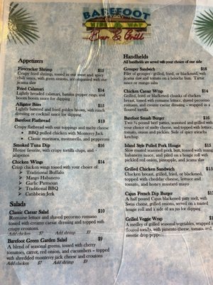 Menu photo 1 Barefoot Hide A Way Grill Panama City Beach, FL
