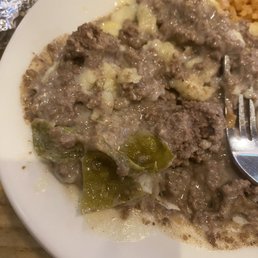 Their "Chile relleno". Literally one shaved off piece of the pepper with 99% beef/cheese mixture