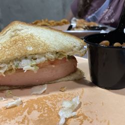 Smoked bologna sandwich