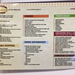 La Chersenta - Ingredient menu in English