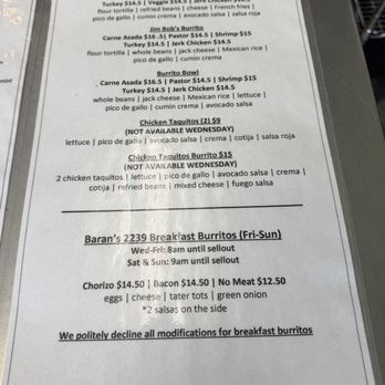 Tigres Fuego - Menu - Tacos Near Me - Redondo Beach, California