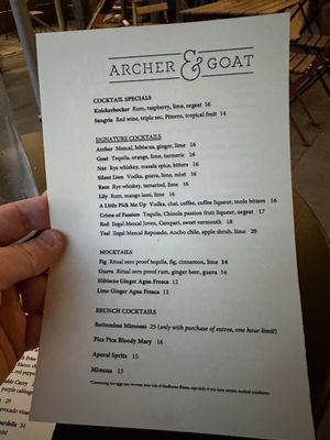 Menu photo 7 Archer & Goat New York, NY