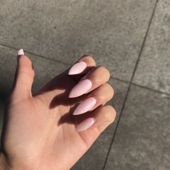 Foxy Nails - Pink sparkle shellac (long stiletto) $47 total - Nail Salons Near Me - Happy Valley, Oregon