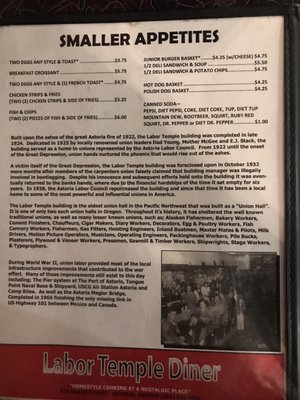 Menu photo 4 Labor Temple Bar & Diner Astoria, OR Menu photo 4 Labor Temple Bar & Diner Astoria, OR
