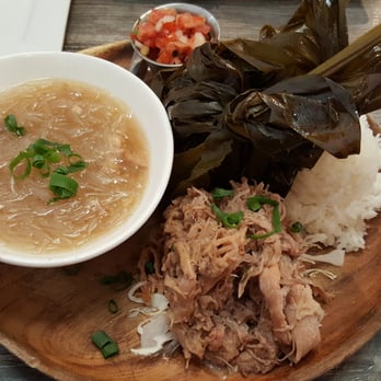 Da Kitchen Maui - Hawaiian Plate ($20.99) includes pork Lau Lau, kalua pork, chicken long rice, lomi salmon, rice and a side salad or Mac salad. - Hawaiian Near Me - Kihei, Hawaii Da Kitchen Maui - Hawaiian Plate ($20.99) includes pork Lau Lau, kalua pork, chicken long rice, lomi salmon, rice and a side salad or Mac salad. - Hawaiian Near Me - Kihei, Hawaii