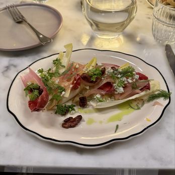 Lorette Brasserie - Small plate two of three.  Endive & Fuji Apples - Bleu d'élizabeth, herbs, walnut vinaigrette. - Breakfast & Brunch Near Me - Whistler, British Columbia