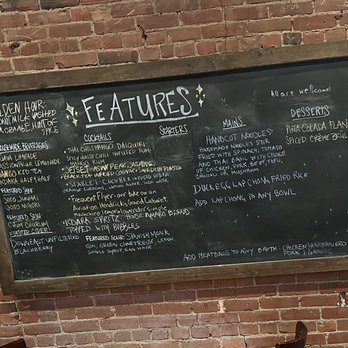 K Dara Noodle Bar - Features board offering homemade beverages, cocktails, mains, and desserts. - Noodles Near Me - Buffalo, New York K Dara Noodle Bar - Features board offering homemade beverages, cocktails, mains, and desserts. - Noodles Near Me - Buffalo, New York