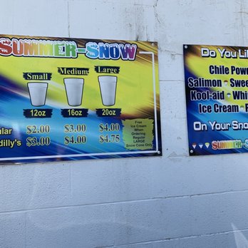 Summer Snow - Cup sizes - Shaved Ice Near Me - Kingsville, Texas Summer Snow - Cup sizes - Shaved Ice Near Me - Kingsville, Texas