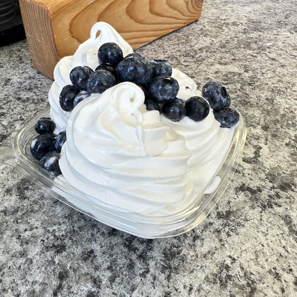 Emma Lea Farms - Large vanilla soft ice cream with fresh blueberries - Fruits & Veggies Near Me - Delta, British Columbia
