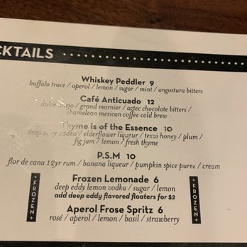 Foxhole Culinary Tavern - Drink menu - New American Near Me - Austin, Texas Foxhole Culinary Tavern - Drink menu - New American Near Me - Austin, Texas