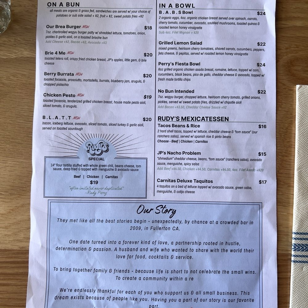 Our Nest - Menu (2/2) - Breakfast & Brunch Near Me - Brea, California