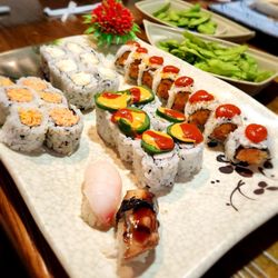 Sushi Ai - Volcano roll, jalapeño roll, spicy crab, and honey roll.