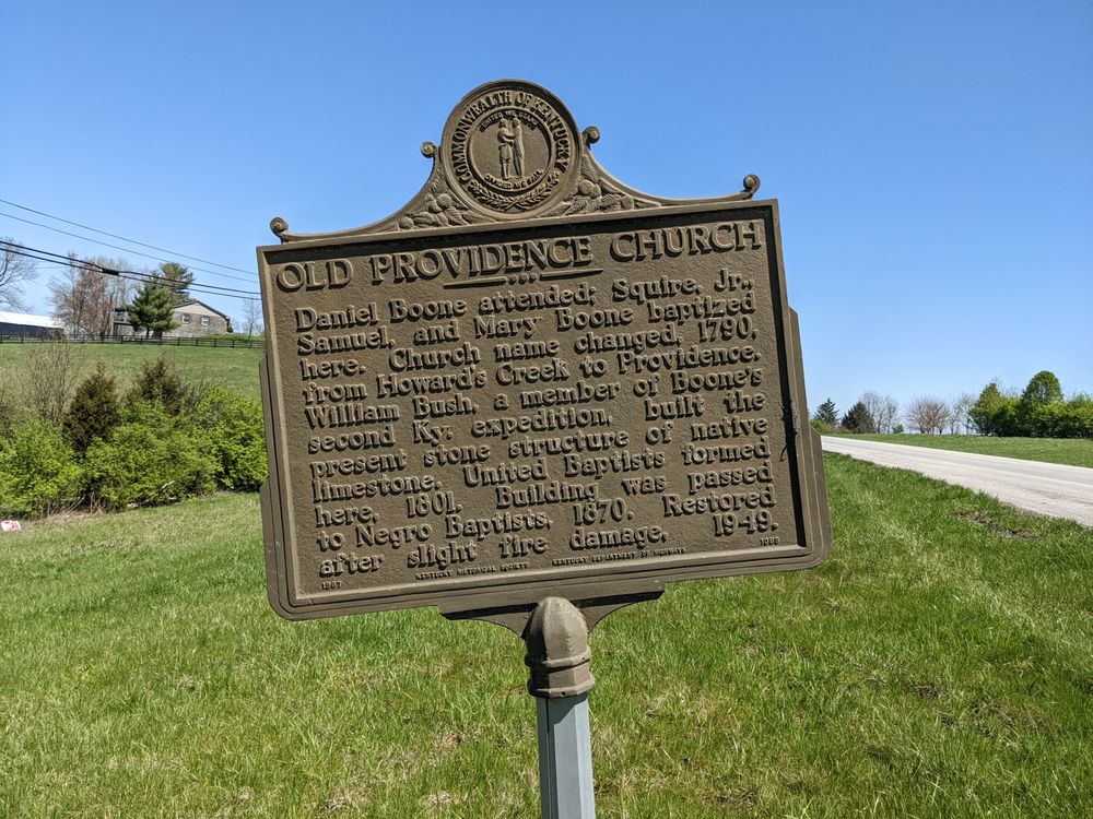 OLD PROVIDENCE CHURCH HISTORICAL MARKER Winchester, Kentucky