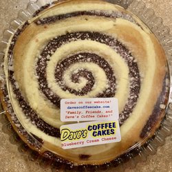 Dave's Coffee Cake - Blueberry cream cheese is one of their most popular flavors.