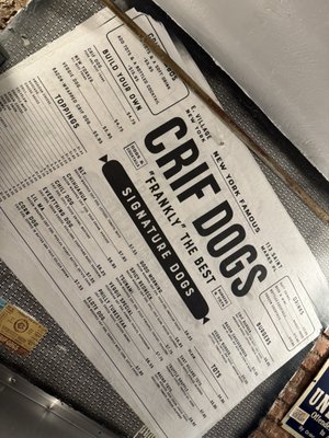 Menu photo 1 Crif Dogs New York, NY