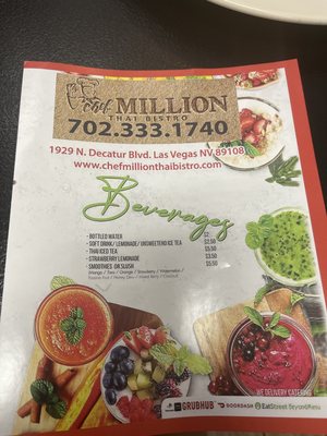 Menu photo 2 Chef Million Thai Bistro Las Vegas, NV Menu photo 2 Chef Million Thai Bistro Las Vegas, NV