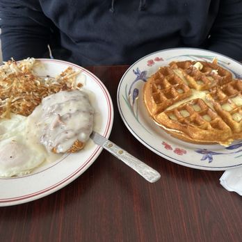 Sam's Cafe - Chicken Fried Steak & Eggs, with Hashbrowns and a  Waffle - Chinese Near Me - Stockton, California