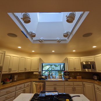 Megaton Electric - Ceiling speakers either side of the skylight. I was nervous about how these would look but am very happy! - Electricians Near Me