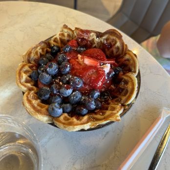 Cafe Hagen - Seasonal Jam Waffle- added berries - Cafes Near Me - Kirkland, Washington