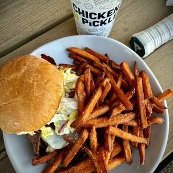 Chicken N Pickle - Pickle chicken and sweet potato fries - Pickleball Near Me - Henderson, Nevada