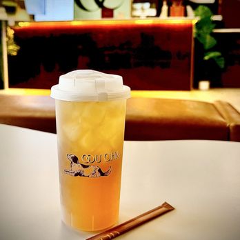 OouCha - Unsweetened "Dan Cong Oolong pure tea" comes w/a special 3 hole straw that enhances the flavor of the tea OuiOui. - Cafes Near Me - Pinellas Park, Florida