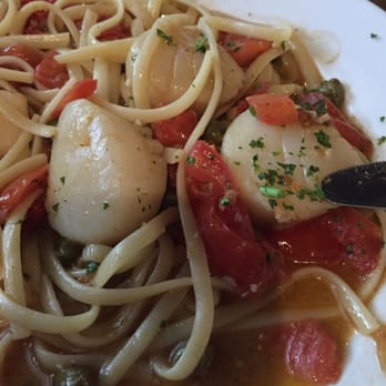 Caffe Rel - Pan seared scallops, in a light fresh garlic tomato sauce. - American Near Me - Franklin, North Carolina