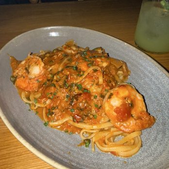 Cucina Urbana - shrimp puttanesca linguine - Italian Near Me - San Diego, California