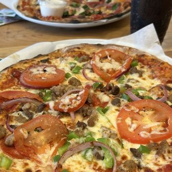 MOD Pizza - Mod Pizza: Mad Dog; tomato slices, red onion, bell peppers, pepperoni and sausage. - Pizza Near Me - Houston, Texas
