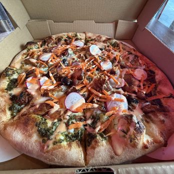 49 Maine - Pizza special: pork belly w/spicy chimichurri sauce, shredded carrots, sliced radish and hot honey sriracha aioli (phenomenal!!) - American Near Me - Lincoln, Maine 49 Maine - Pizza special: pork belly w/spicy chimichurri sauce, shredded carrots, sliced radish and hot honey sriracha aioli (phenomenal!!) - American Near Me - Lincoln, Maine