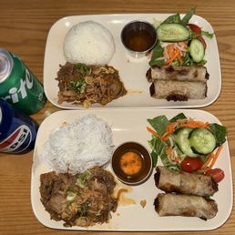 21.90- (2) Spicy Brisket Lunch 10/10 The brisket was flavorful. The Spring Roll was crispy and delicious.