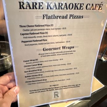 Rare Karaoke Cafe - Menu front - Karaoke Near Me - Lone Tree, Colorado Rare Karaoke Cafe - Menu front - Karaoke Near Me - Lone Tree, Colorado