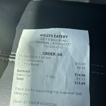 Willy's Eatery - Rip off!!! - Greek Near Me - Anaheim, California Willy's Eatery - Rip off!!! - Greek Near Me - Anaheim, California