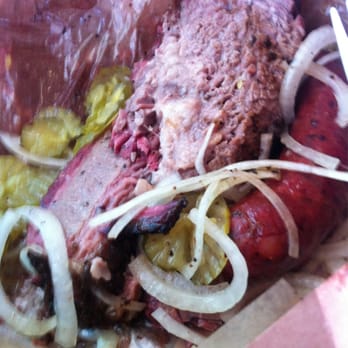 Franklin Barbecue - Brisket and a link - Barbeque Near Me - Austin, Texas Franklin Barbecue - Brisket and a link - Barbeque Near Me - Austin, Texas